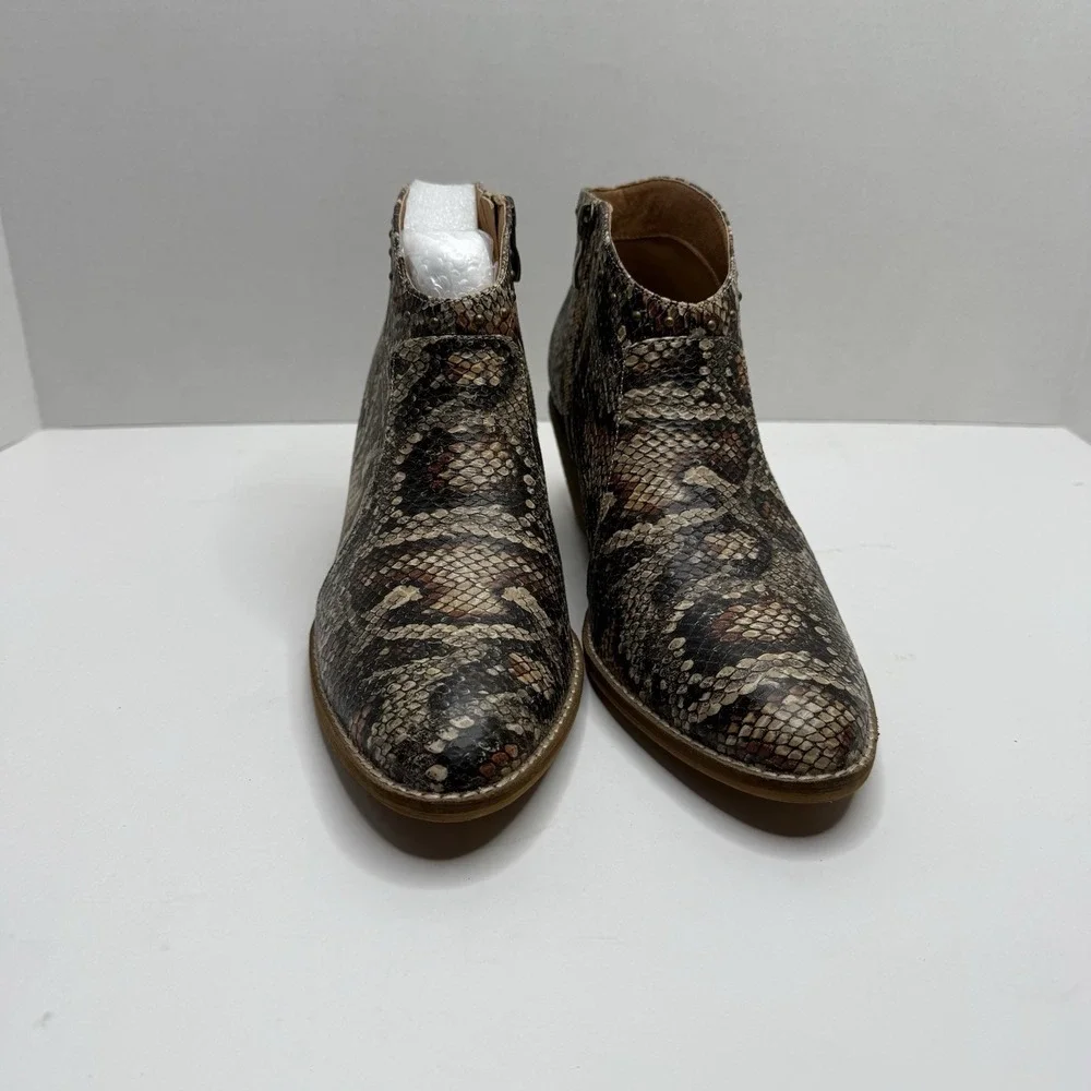 Corkys Boutique Swifton Brown Snake Print Ankle Booties Women 10 80-9948-BRSN